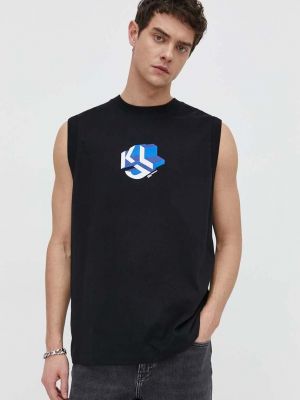 Tricou din bumbac Karl Lagerfeld Jeans negru