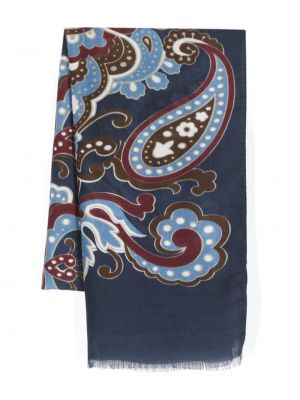 Плетен шал с принт с пейсли десен Altea синьо
