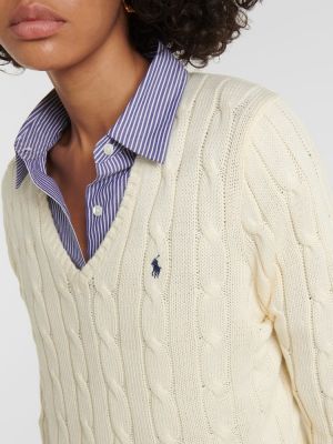 Bavlněný svetr Polo Ralph Lauren bílý