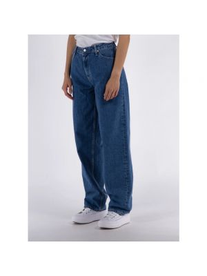 Proste jeansy relaxed fit Calvin Klein Jeans niebieskie