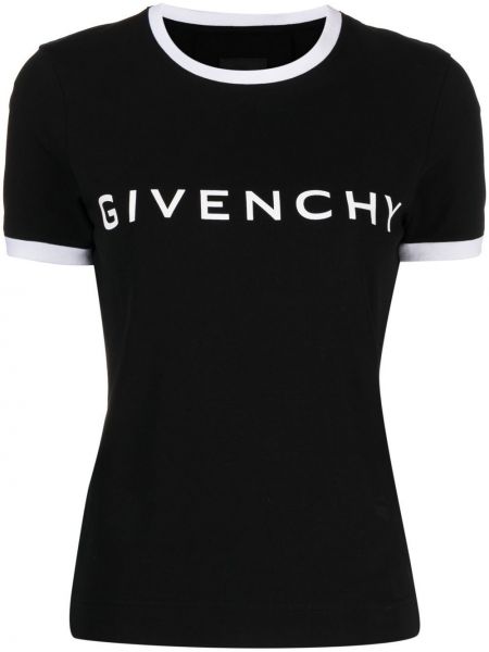 Bombažna majica s potiskom Givenchy črna
