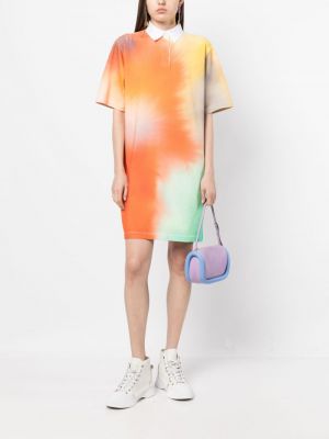 Abstraktes kleid mit print Maison Kitsuné orange