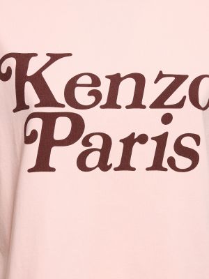 Relaxed fit medvilninis marškinėliai Kenzo Paris rožinė