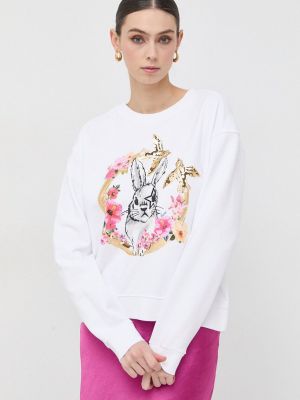 Bavlněné mikina s potiskem Pinko - bílá