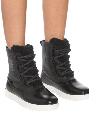 Кожени зимни обувки за сняг Sorel черно