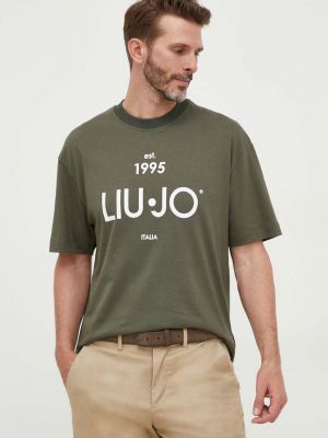 Bombažna majica Liu Jo zelena