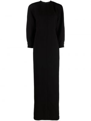 Večerna obleka z izrezom na hrbtu Saint Laurent črna