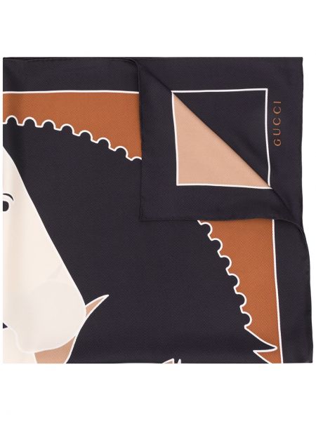 Pañuelo de seda con estampado Gucci Pre-owned marrón