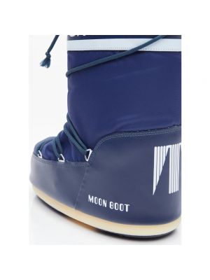Nylonowe botki zimowe z nadrukiem Moon Boot niebieskie