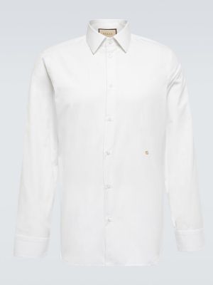 Jedwabna koszula bawełniana Gucci biała