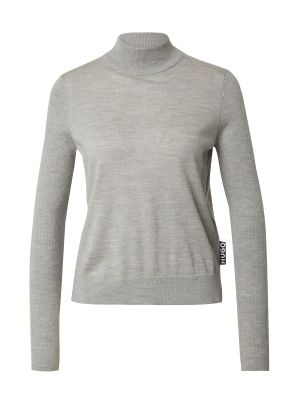 Меланжов пуловер Hugo сиво