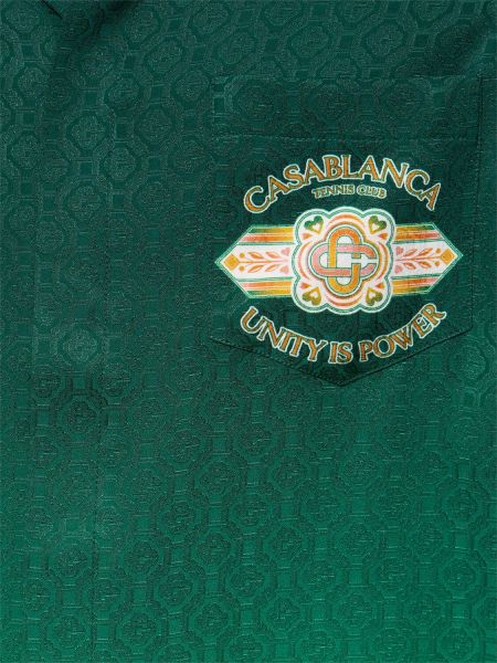 Chemise en soie avec manches courtes Casablanca vert