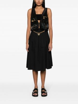 Midi sukně se srdcovým vzorem Moschino černé