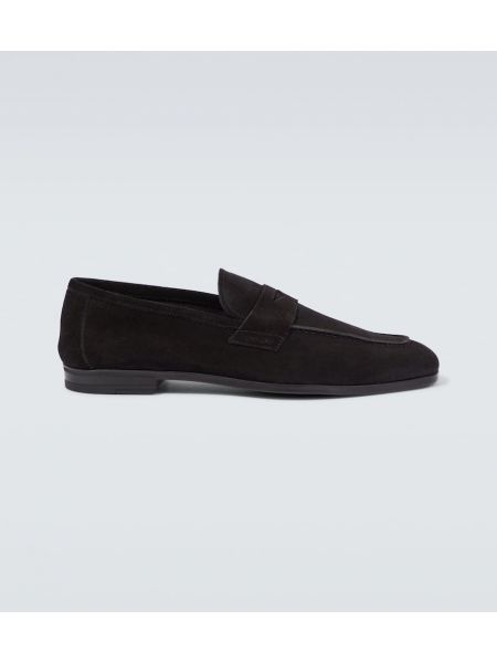 Loafers zamszowe Tom Ford czarne