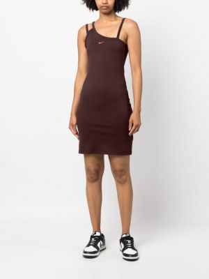 Asymetrické šaty Nike hnědé