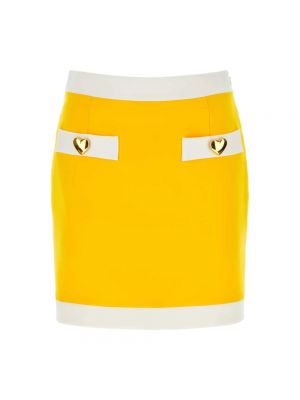 Dzianinowa mini spódniczka Moschino żółta