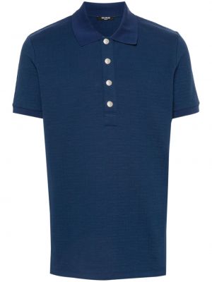 Žakarda kokvilnas polo krekls Balmain zils