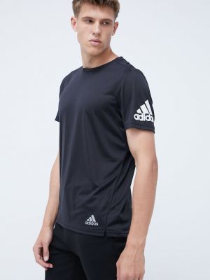 Tričko s potiskem Adidas Performance černé