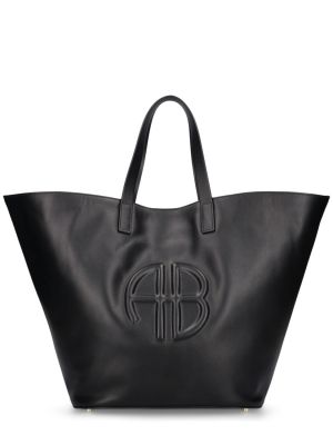 Δερμάτινη τσάντα shopper Anine Bing μαύρο