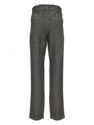Lněné rovné kalhoty 120% Lino šedé
