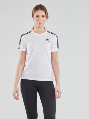 Koszulka w paski z krótkim rękawem Adidas biała