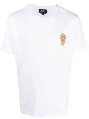 Памучна тениска с принт A.p.c. бяло