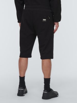 Pantaloni scurți de sport din bumbac Dolce&gabbana negru
