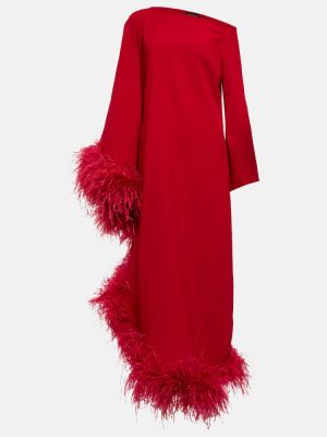 Dlouhé šaty z peří Taller Marmo červené