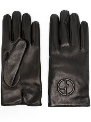 Mănuși din piele Giorgio Armani negru