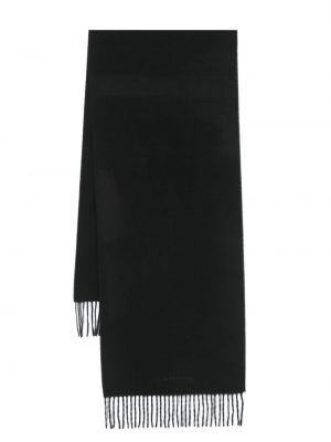 Czarna haftowana szal z kaszmiru Corneliani