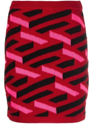 Jupe en tricot à imprimé à motif géométrique Versace