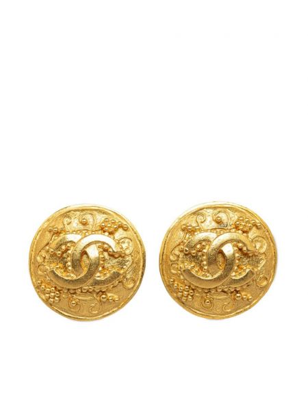 Boucles d'oreilles à boutons Chanel Pre-owned doré