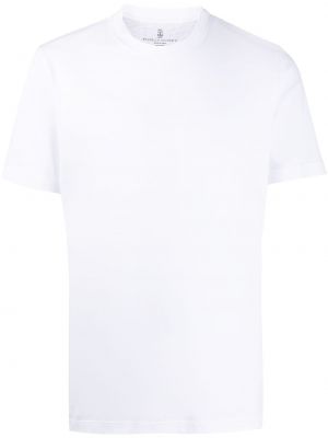 Einfarbige t-shirt aus baumwoll Brunello Cucinelli weiß