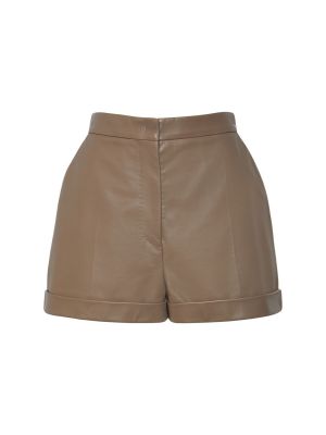 Shorts en cuir Max Mara beige