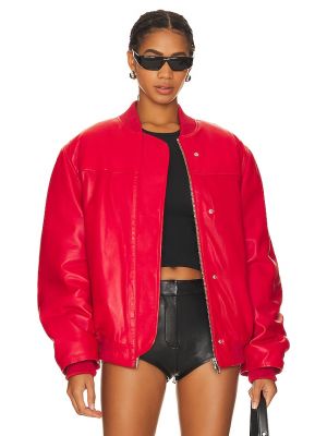 Giacca bomber di pelle Remain rosso