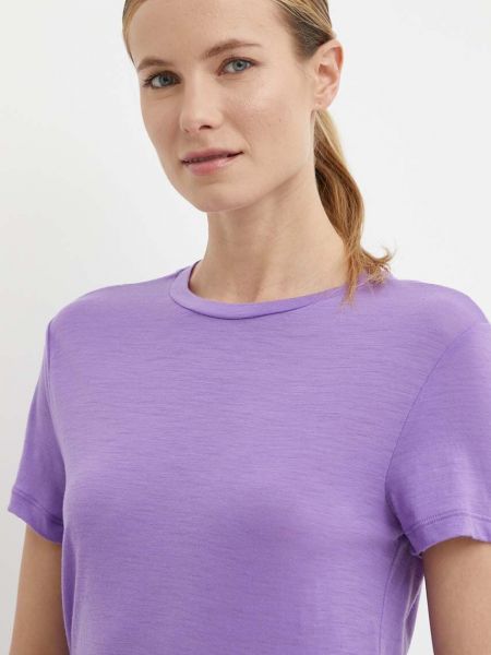 Спортивна футболка з вовни мериноса Icebreaker фіолетова