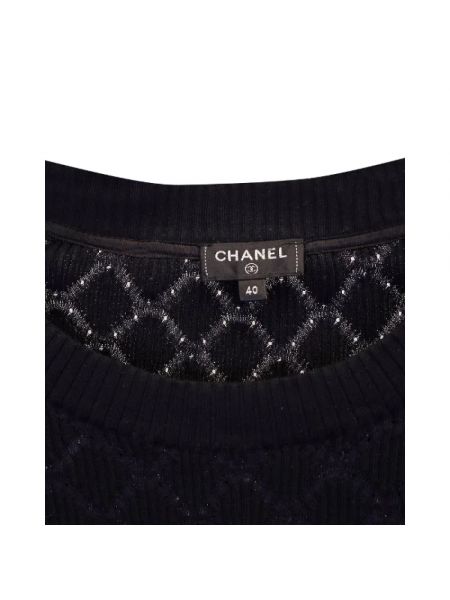 Top bawełniany Chanel Vintage niebieski