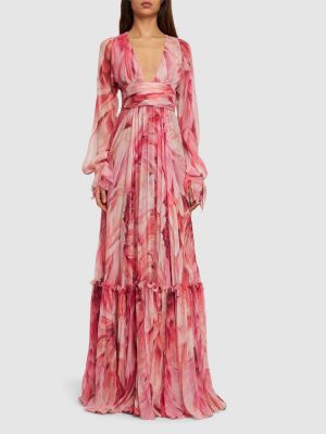 Dlouhé šaty Roberto Cavalli ružová