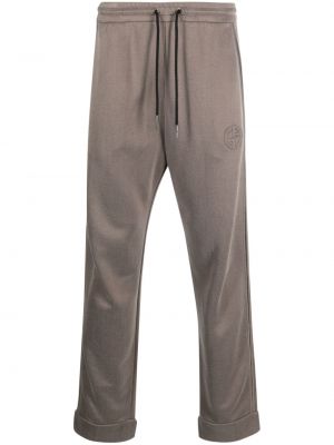 Sportovní kalhoty s výšivkou Giorgio Armani hnědé