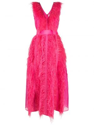 Βραδινό φόρεμα με φτερά Huishan Zhang ροζ