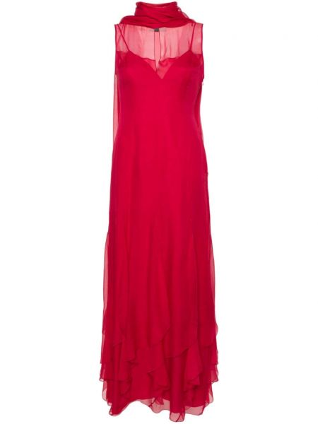 Sukienka wieczorowa szyfonowa Alberta Ferretti różowa