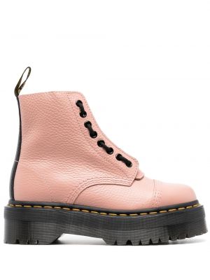 Кожени боти Dr. Martens розово