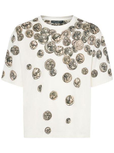 T-shirt i bomull Dolce & Gabbana vit