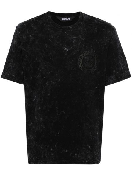 T-shirt aus baumwoll mit print Just Cavalli schwarz