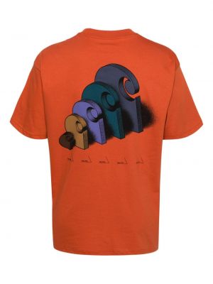 Medvilninis marškinėliai Carhartt Wip oranžinė