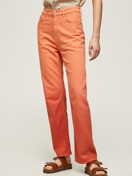 Джинсы с высокой талией Pepe Jeans London оранжевые