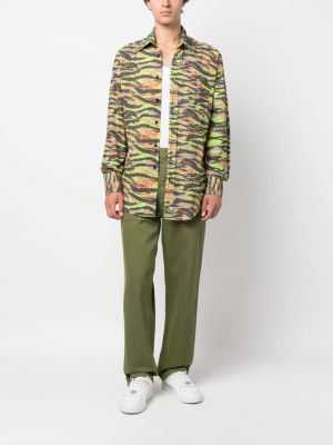 Hemd aus baumwoll mit print mit zebra-muster Erl grün