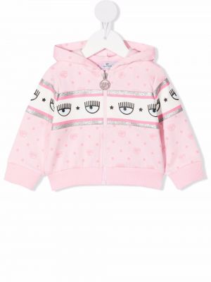 Trykt zip hettegenser for jenter Chiara Ferragni Kids rosa