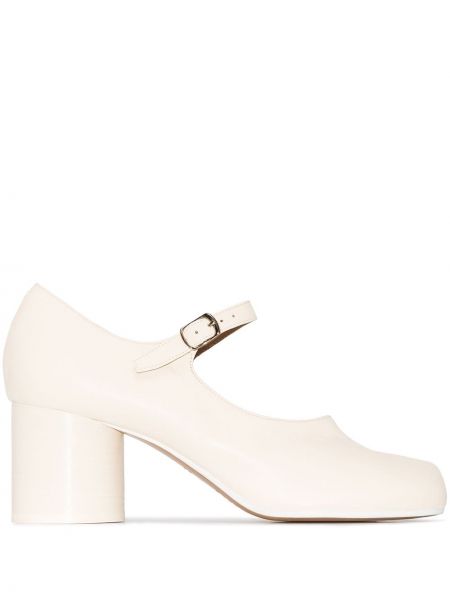 Полуотворени обувки с ток Maison Margiela бяло
