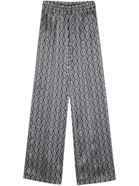 Svilene ravne hlače s potiskom z abstraktnimi vzorci Kiton
